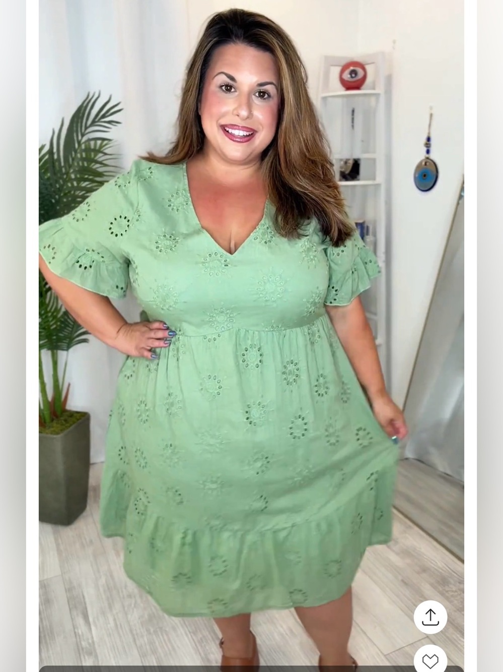 Plus Eyelet Embroidered Mini Dress